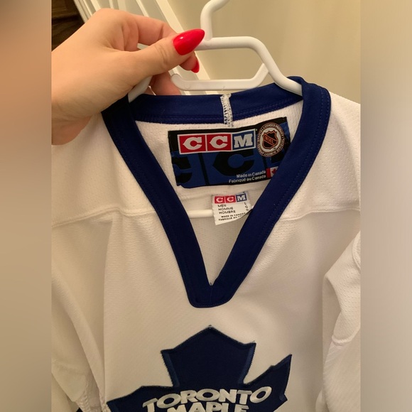 TORONTO MAPLE LEAFS NHL Vintage White Home 2000-2007 Hockey Jersey OG CCM SZ L/G - Picture 12 of 16